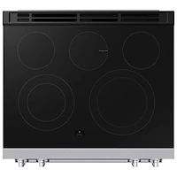 Samsung BESPOKE 30" 6.3 Cu. Ft. True Convection Smooth Top Slide-In Electric Range (NSE80H63SRAC) - Stainless Steel