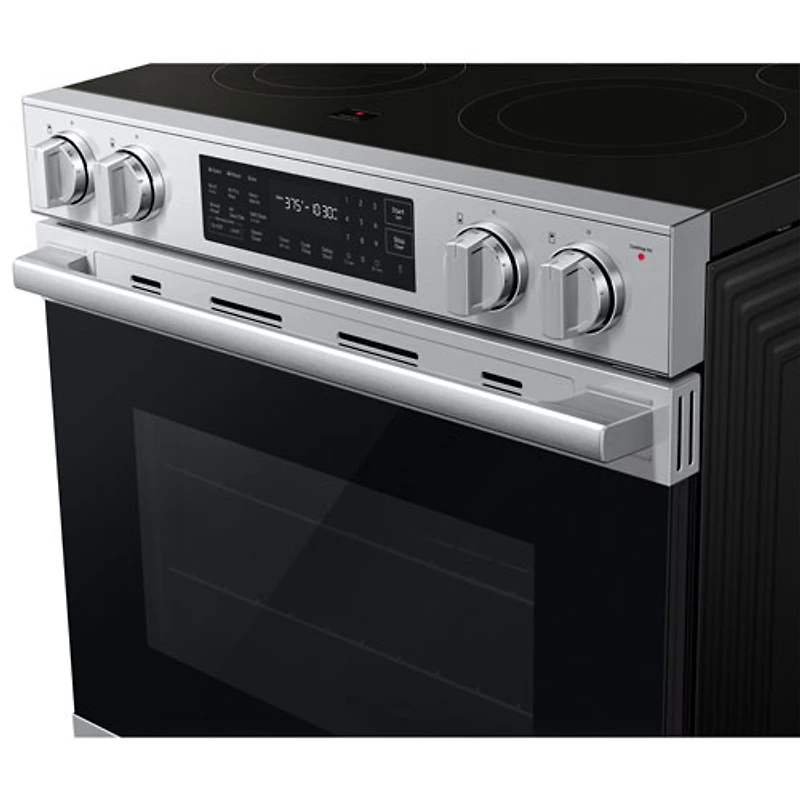 Samsung BESPOKE 30" 6.3 Cu. Ft. True Convection Smooth Top Slide-In Electric Range (NSE80H63SRAC) - Stainless Steel