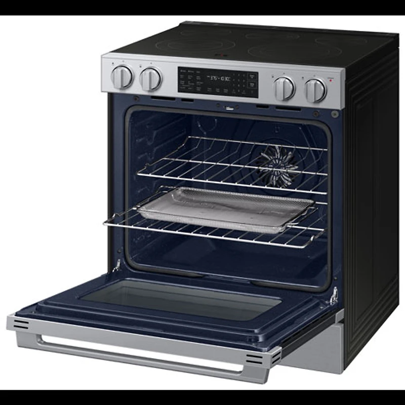 Samsung BESPOKE 30" 6.3 Cu. Ft. True Convection Smooth Top Slide-In Electric Range (NSE80H63SRAC) - Stainless Steel