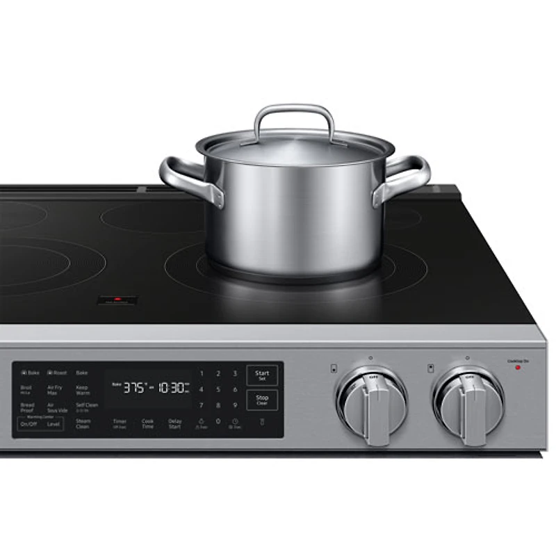 Samsung BESPOKE 30" 6.3 Cu. Ft. True Convection Smooth Top Slide-In Electric Range (NSE80H63SRAC) - Stainless Steel