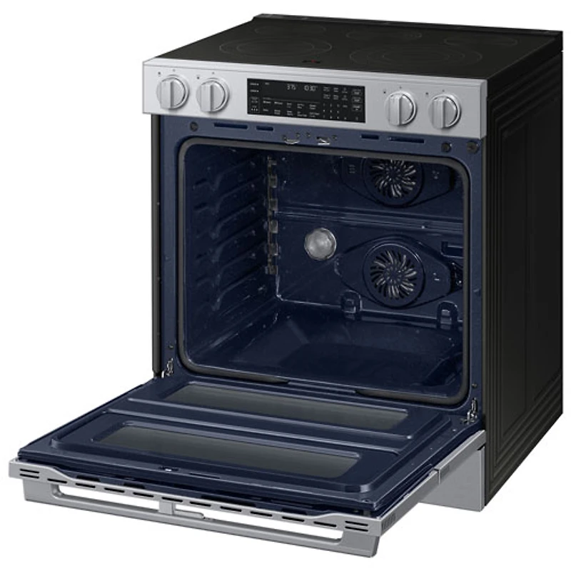 Samsung 30" 6.3 Cu. Ft. True Convection Slide-In Electric Range (NSE90H63DRAC) - Stainless Steel