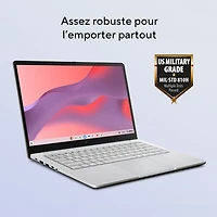 Chromebook 14 po CX14 d'ASUS - Gris pur (N50 d'Intel/RAM 4 Go/eMMC 64 Go/ChromeOS)
