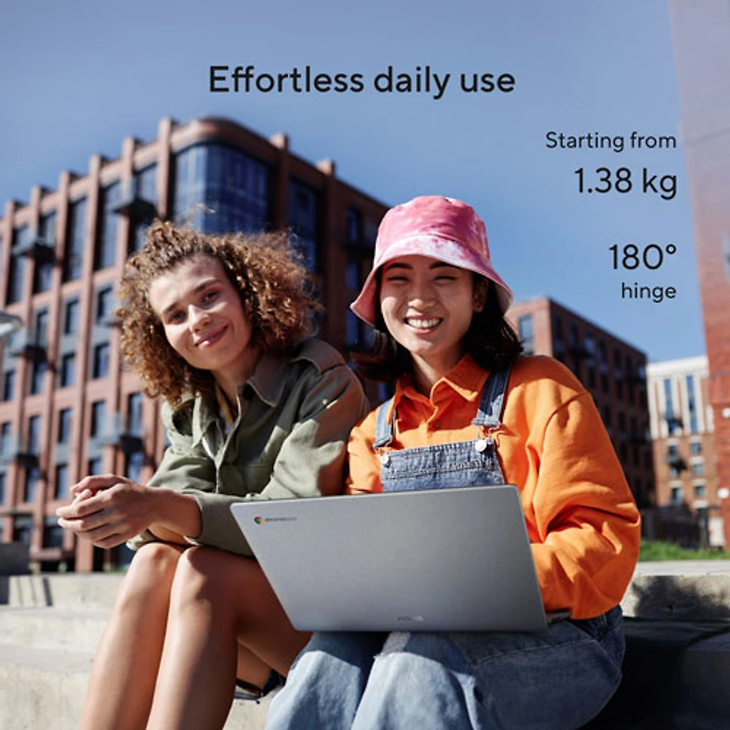 Chromebook 14 po CX14 d'ASUS - Gris pur (N50 d'Intel/RAM 4 Go/eMMC 64 Go/ChromeOS)