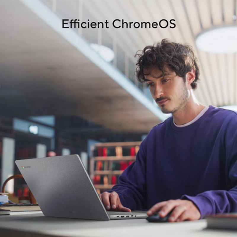 Chromebook 14 po CX14 d'ASUS - Gris pur (N50 d'Intel/RAM 4 Go/eMMC 64 Go/ChromeOS)