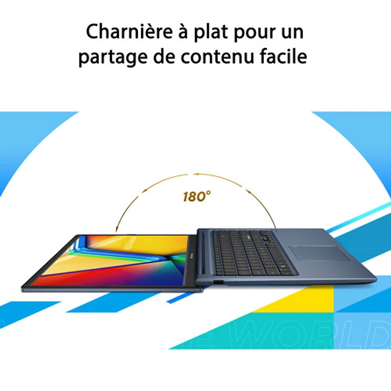 ASUS Vivobook 15 15.6" Laptop - Quiet Blue (Intel Core 3 100U/8GB RAM/512GB SSD/Windows 11 Home)