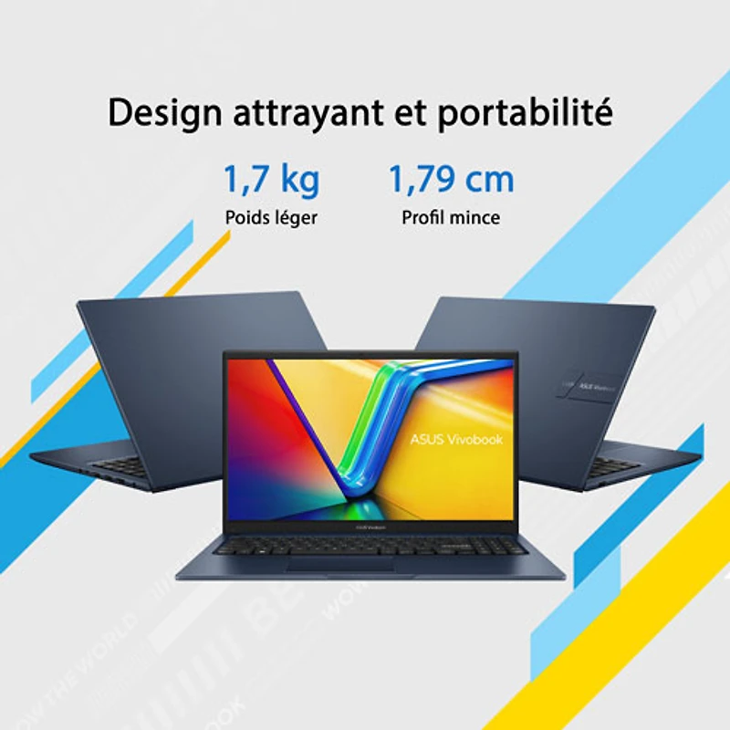 ASUS Vivobook 15 15.6" Laptop - Quiet Blue (Intel Core 3 100U/8GB RAM/512GB SSD/Windows 11 Home)