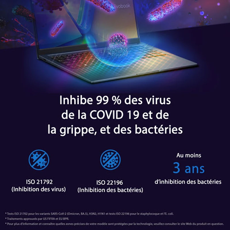 ASUS Vivobook 15 15.6" Laptop - Quiet Blue (Intel Core 3 100U/8GB RAM/512GB SSD/Windows 11 Home)