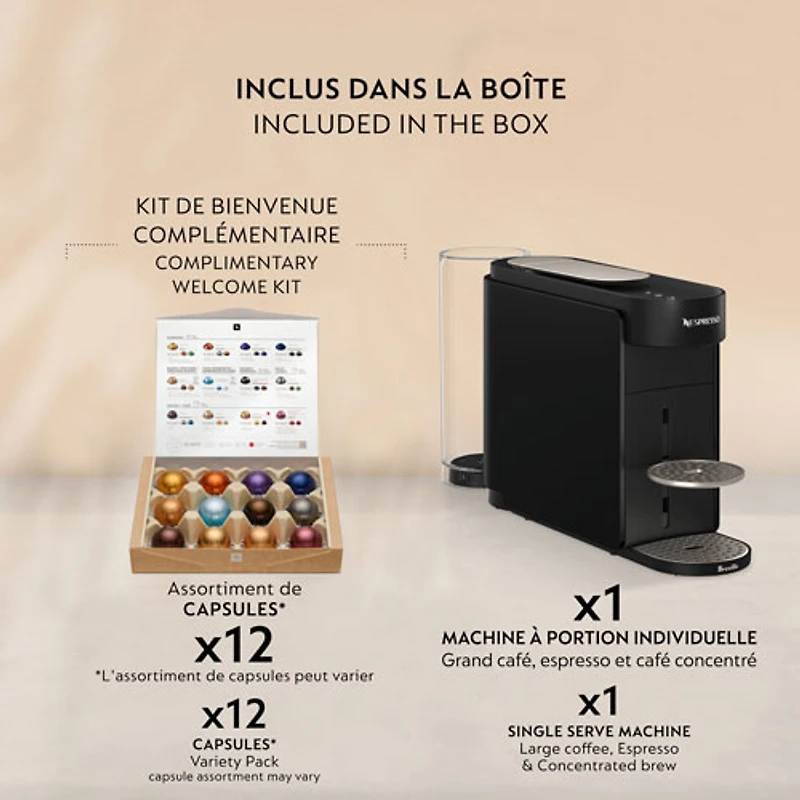 Nespresso Vertuo Up Pod Coffee and Espresso Machine by Breville - Ink Black