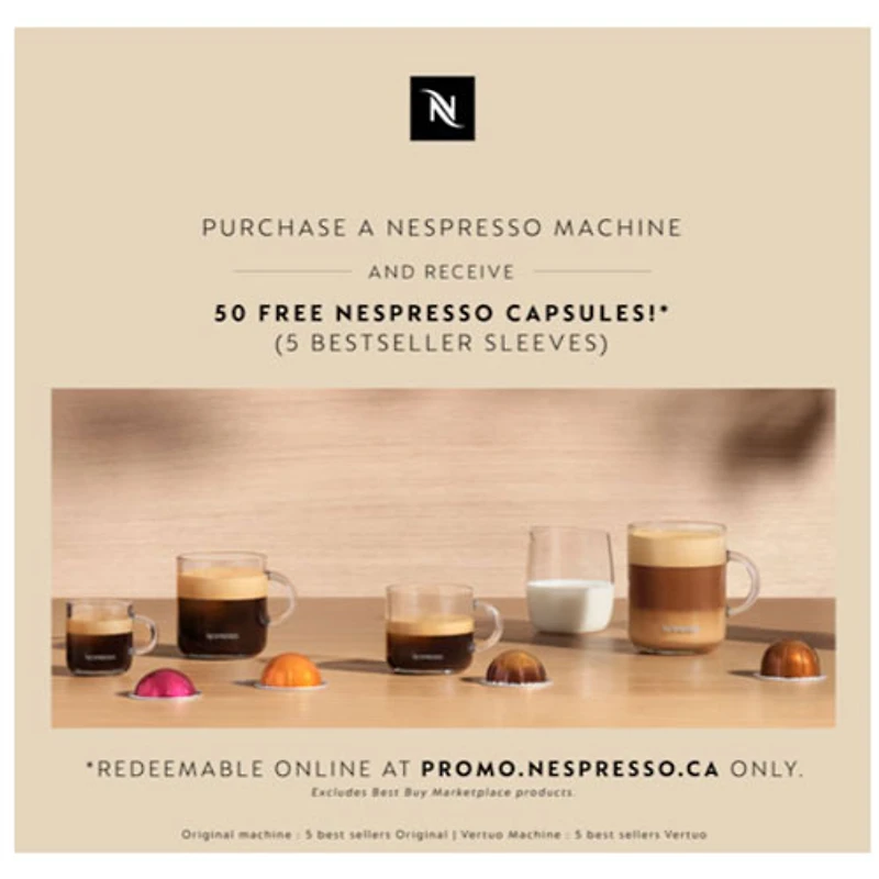 Machine à café et espresso à dosettes Vertuo Up de Nespresso par Breville- Noir encre