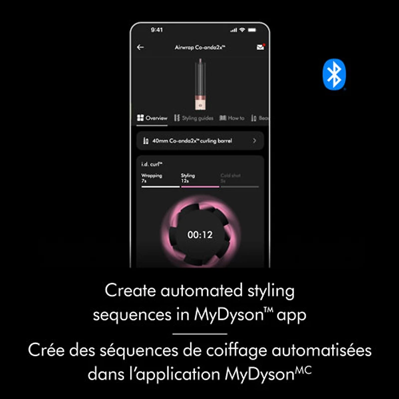 Sèche-cheveux et séchoir coiffant Airwrap i.d. Co-anda2x de Dyson - Cheveux bouclés et frisés - Rose céramique/Or rose