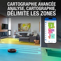 Aspirateur robot-vadrouille connecté Wi-Fi tout-en-un à vidange automatique Maxim de bObsweep - Rouge impérial