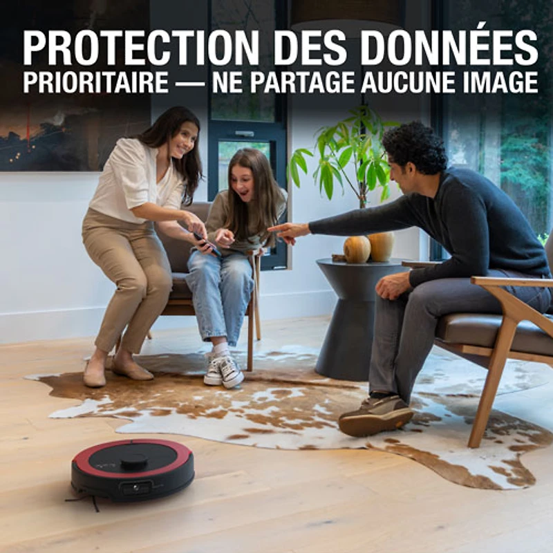 Aspirateur robot-vadrouille connecté Wi-Fi tout-en-un à vidange automatique Maxim de bObsweep - Rouge impérial