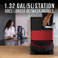 Aspirateur robot-vadrouille connecté Wi-Fi tout-en-un à vidange automatique Maxim de bObsweep - Rouge impérial