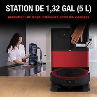 Aspirateur robot-vadrouille connecté Wi-Fi tout-en-un à vidange automatique Maxim de bObsweep - Rouge impérial