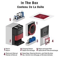 Aspirateur robot-vadrouille connecté Wi-Fi tout-en-un à vidange automatique Maxim de bObsweep - Rouge impérial