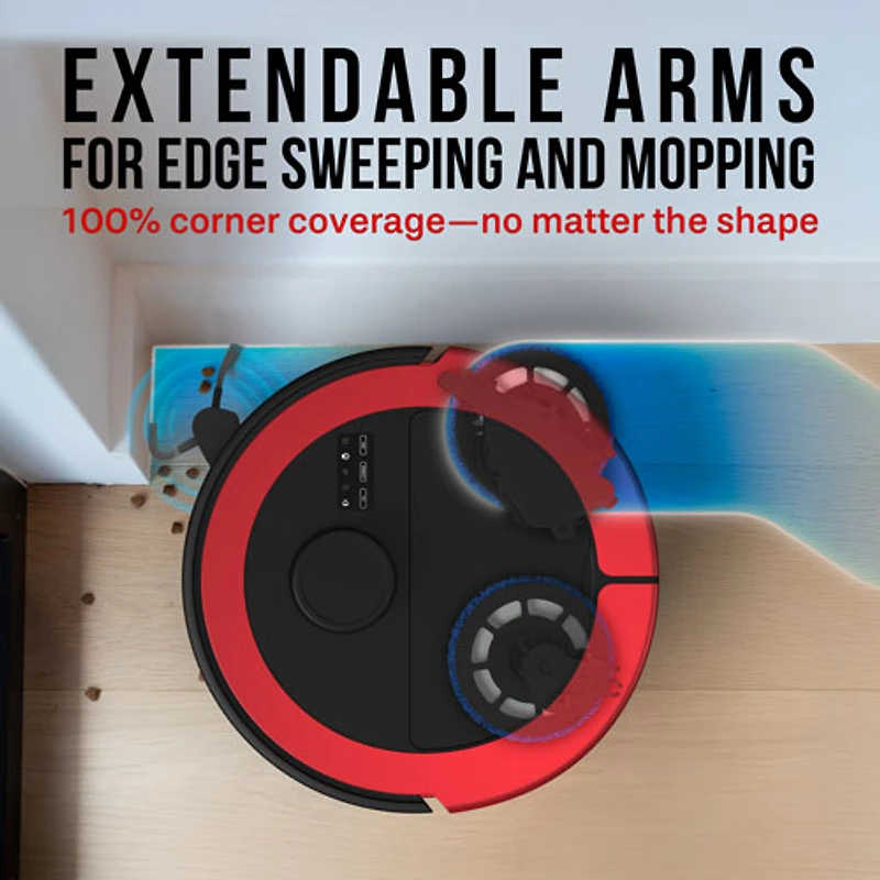 Aspirateur robot-vadrouille connecté Wi-Fi tout-en-un à vidange automatique Maxim de bObsweep - Rouge impérial