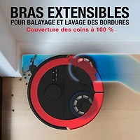 Aspirateur robot-vadrouille connecté Wi-Fi tout-en-un à vidange automatique Maxim de bObsweep - Rouge impérial