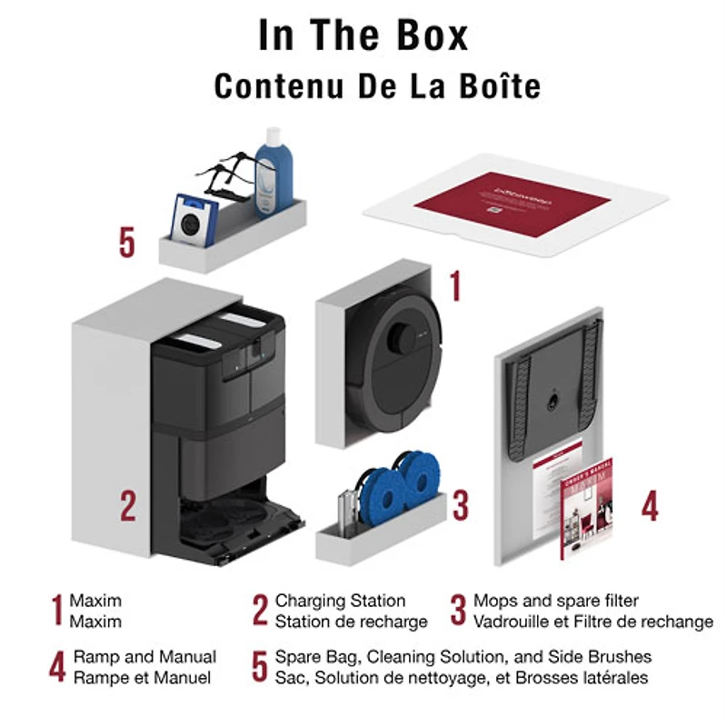 bObsweep Maxim All-in-One WiFi Connected Self-Empty Robot Vacuum & Mop - Titanium