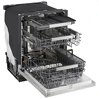Lave-vaisselle encastrable 24 po 44 dB avec troisième panier FlushFit de LG (LDNPM654S) - Acier inoxydable