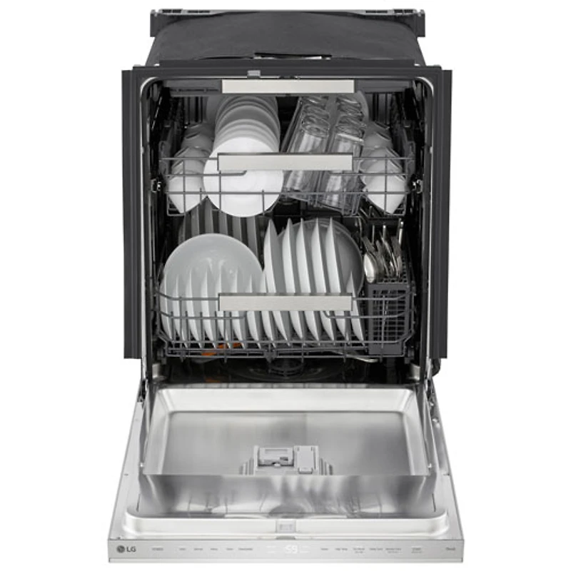 Lave-vaisselle encastrable 24 po 44 dB avec troisième panier FlushFit de LG (LDNPM654S) - Acier inoxydable