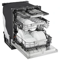 Lave-vaisselle encastrable 24 po 44 dB avec troisième panier FlushFit de LG (LDNPM654S) - Acier inoxydable