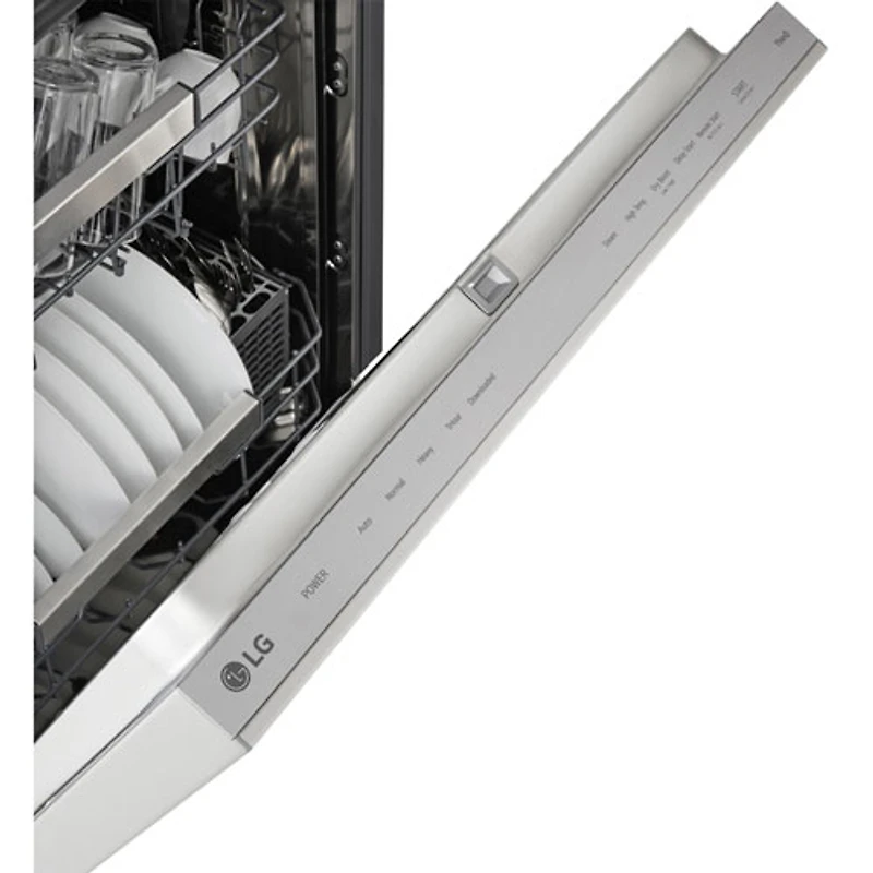 Lave-vaisselle encastrable 24 po 44 dB avec troisième panier FlushFit de LG (LDNPM654S) - Acier inoxydable