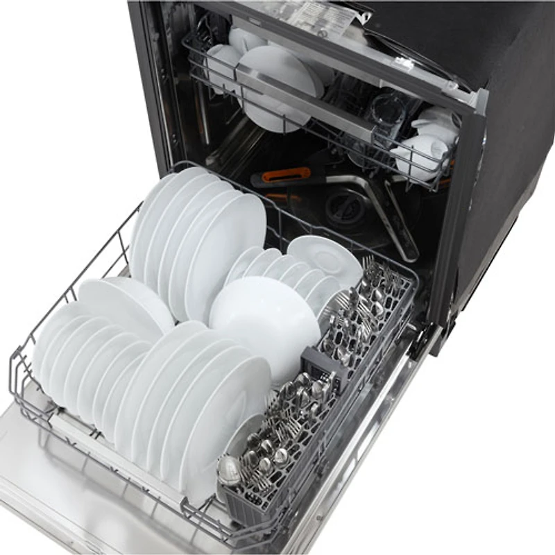 Lave-vaisselle encastrable 24 po 44 dB avec troisième panier FlushFit de LG (LDNPM654S) - Acier inoxydable
