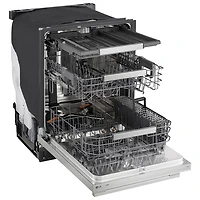 LG FlushFit 24" 42dB Top Control Quad Wash Pro One Hour Wash and Dry Steam Dishwasher w 3rd Rack (LDNTH753S) - SS