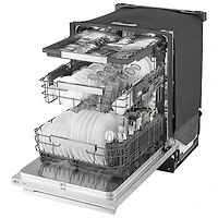 LG FlushFit 24" 42dB Top Control Quad Wash Pro One Hour Wash and Dry Steam Dishwasher w 3rd Rack (LDNTH753S) - SS