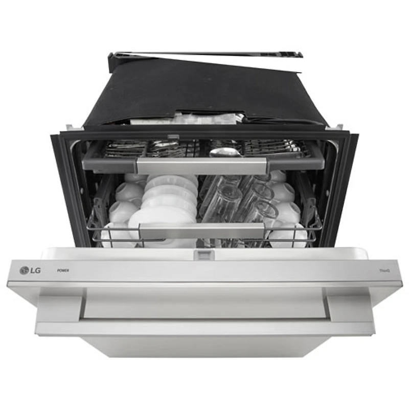 LG FlushFit 24" 42dB Top Control Quad Wash Pro One Hour Wash and Dry Steam Dishwasher w 3rd Rack (LDNTH753S) - SS