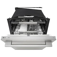 LG FlushFit 24" 42dB Top Control Quad Wash Pro One Hour Wash and Dry Steam Dishwasher w 3rd Rack (LDNTH753S) - SS