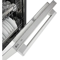 LG FlushFit 24" 42dB Top Control Quad Wash Pro One Hour Wash and Dry Steam Dishwasher w 3rd Rack (LDNTH753S) - SS