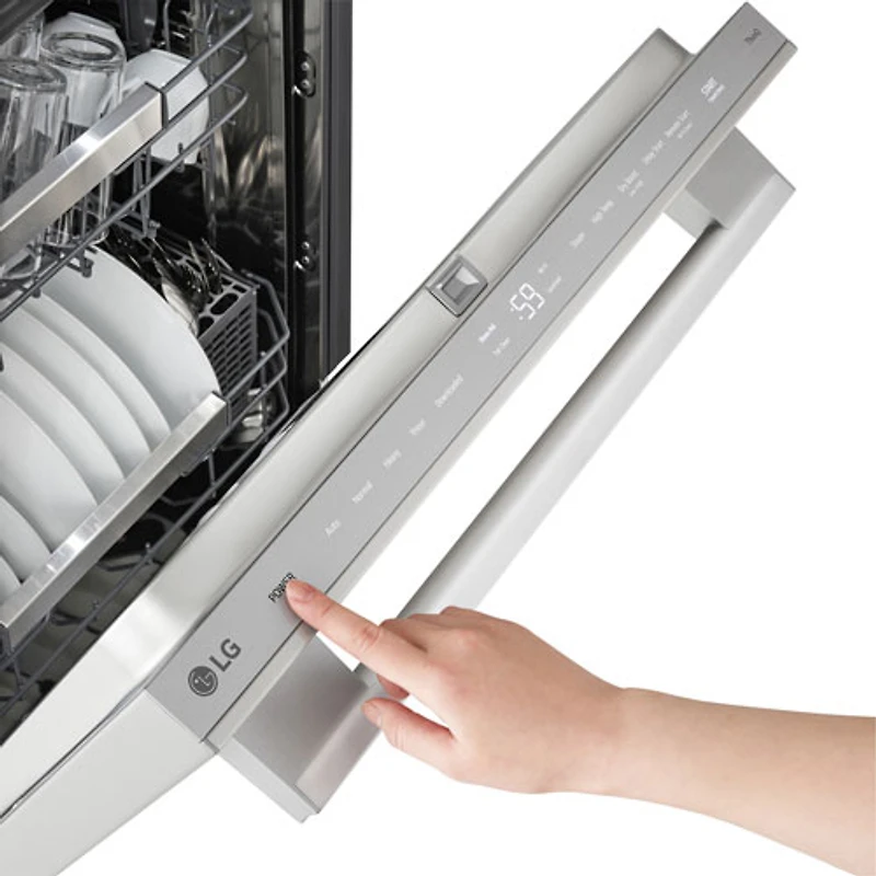 LG FlushFit 24" 42dB Top Control Quad Wash Pro One Hour Wash and Dry Steam Dishwasher w 3rd Rack (LDNTH753S) - SS