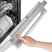 LG FlushFit 24" 42dB Top Control Quad Wash Pro One Hour Wash and Dry Steam Dishwasher w 3rd Rack (LDNTH753S) - SS