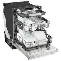 Lave-vaisselle encastrable 24 po 39 dB avec troisième panier FlushFit de LG (LDNTH862S) - Acier inoxydable