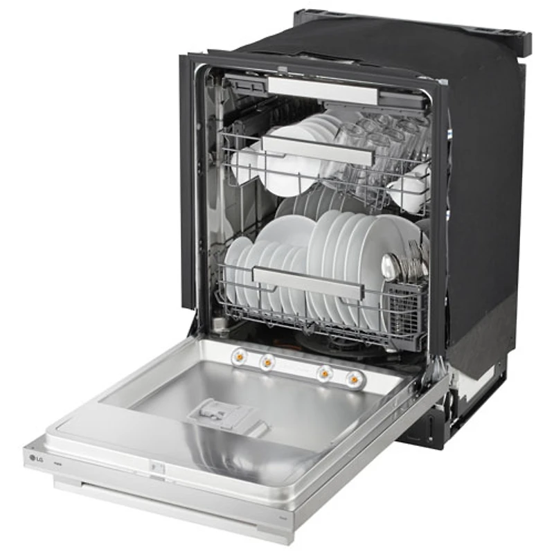 Lave-vaisselle encastrable 24 po 39 dB avec troisième panier FlushFit de LG (LDNTH862S) - Acier inoxydable