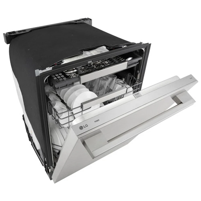 Lave-vaisselle encastrable 24 po 39 dB avec troisième panier FlushFit de LG (LDNTH862S) - Acier inoxydable