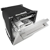 Lave-vaisselle encastrable 24 po 39 dB avec troisième panier FlushFit de LG (LDNTH862S) - Acier inoxydable