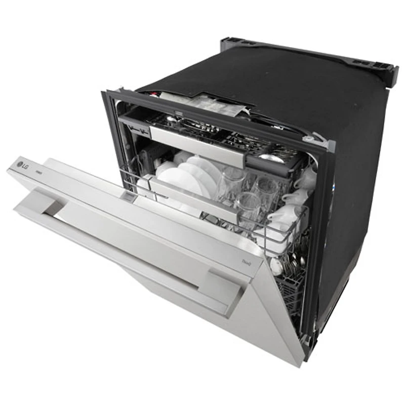 Lave-vaisselle encastrable 24 po 39 dB avec troisième panier FlushFit de LG (LDNTH862S) - Acier inoxydable