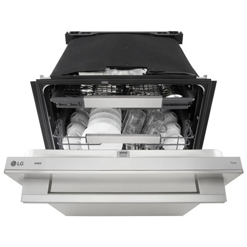 Lave-vaisselle encastrable 24 po 39 dB avec troisième panier FlushFit de LG (LDNTH862S) - Acier inoxydable