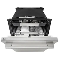 Lave-vaisselle encastrable 24 po 39 dB avec troisième panier FlushFit de LG (LDNTH862S) - Acier inoxydable