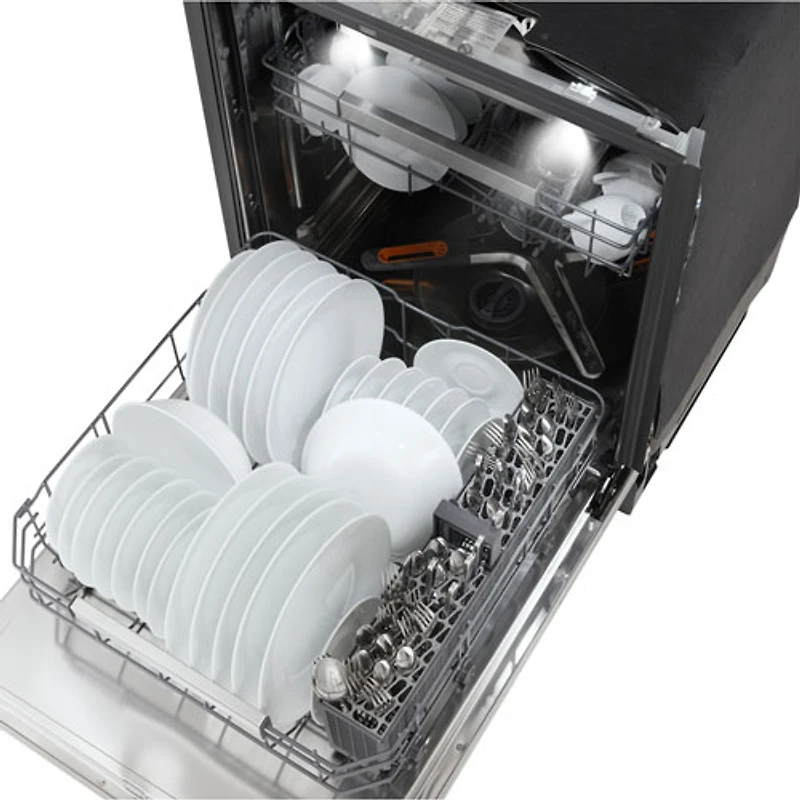 Lave-vaisselle encastrable 24 po 39 dB avec troisième panier FlushFit de LG (LDNTH862S) - Acier inoxydable
