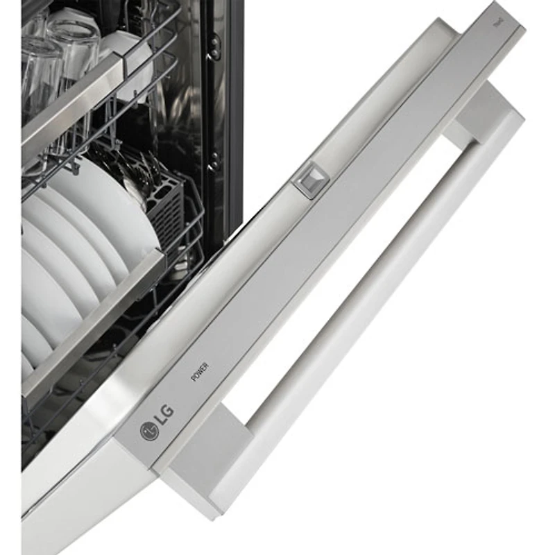 Lave-vaisselle encastrable 24 po 39 dB avec troisième panier FlushFit de LG (LDNTH862S) - Acier inoxydable