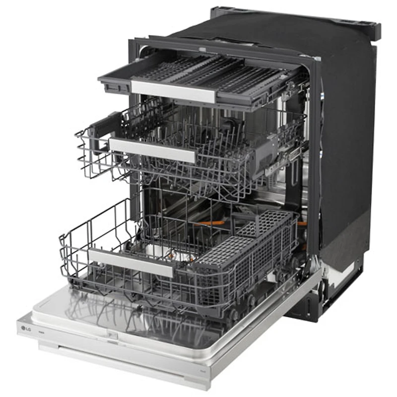 Lave-vaisselle encastrable 24 po 39 dB avec troisième panier FlushFit de LG (LDNTH862S) - Acier inoxydable