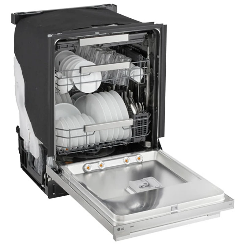 Lave-vaisselle encastrable 24 po 39 dB avec troisième panier FlushFit de LG (LDNTH862S) - Acier inoxydable