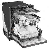 LG FlushFit 24" 44dB Built-In Dishwasher with Third Rack (LDNPM654D) - Black Stainless Steel