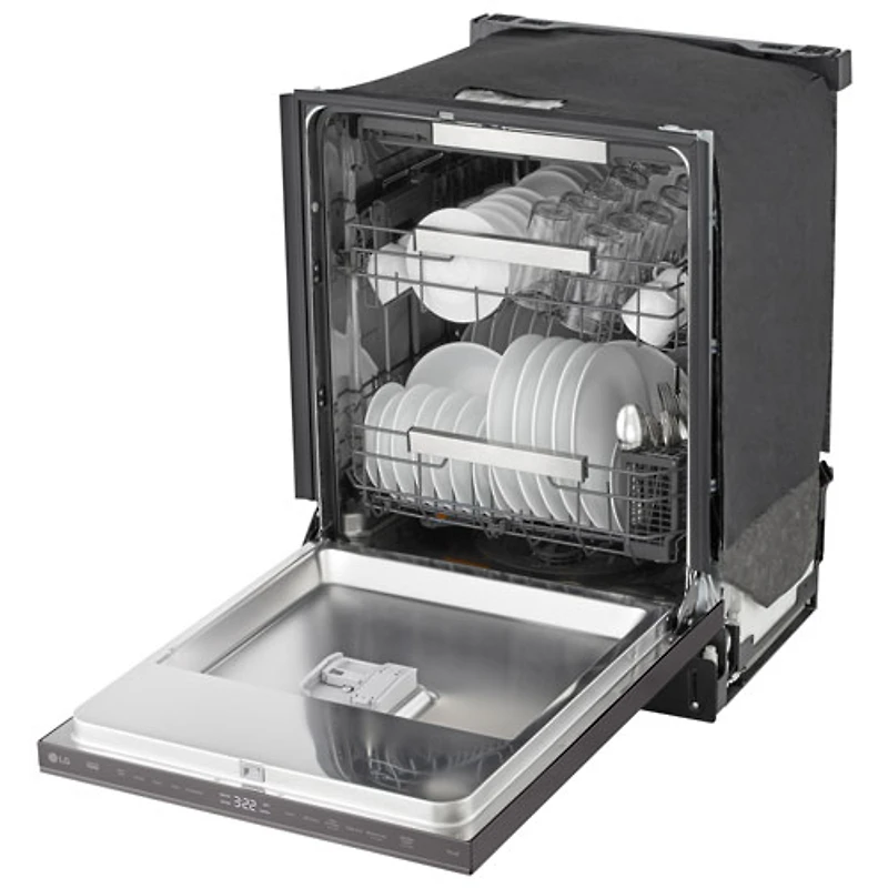 LG FlushFit 24" 44dB Built-In Dishwasher with Third Rack (LDNPM654D) - Black Stainless Steel