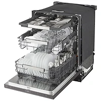LG FlushFit 24" 44dB Built-In Dishwasher with Third Rack (LDNPM654D) - Black Stainless Steel
