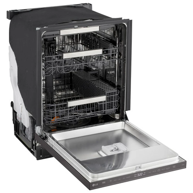 LG FlushFit 24" 44dB Built-In Dishwasher with Third Rack (LDNPM654D) - Black Stainless Steel