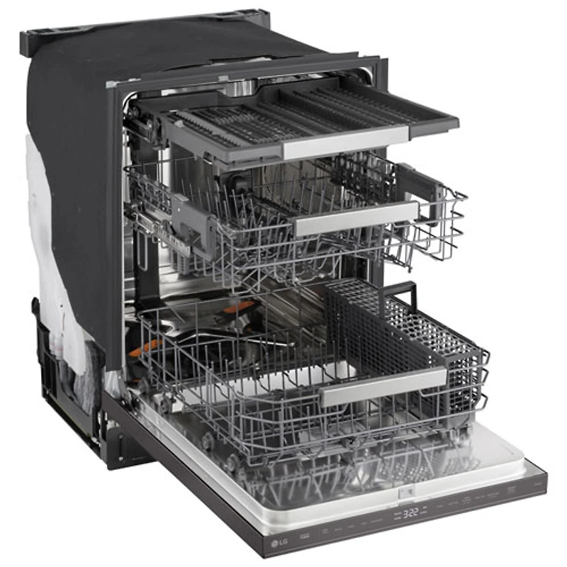LG FlushFit 24" 44dB Built-In Dishwasher with Third Rack (LDNPM654D) - Black Stainless Steel